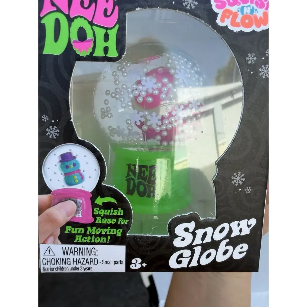 NeeDoh Squish 'N' Flow Snow Globe - SanDoh Claus (Green Base) Fidget Toy NEW